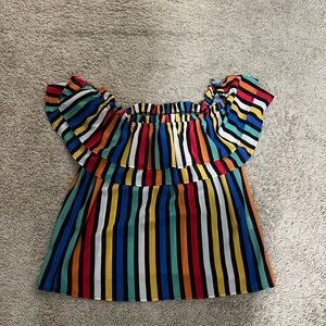 Fab’rik Colorful Striped Off-Shoulder Top